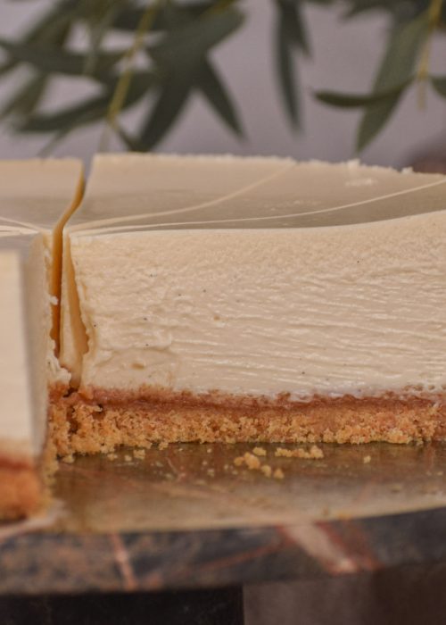 slice of rich and creamy classic cheesecake